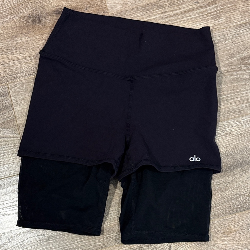 ALO Yoga 2-in1 Mesh Biker Shorts